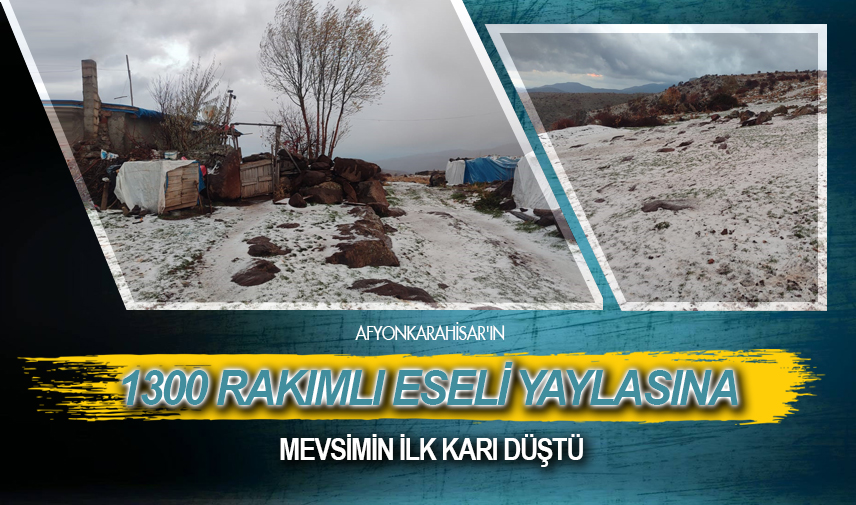 Afyonkarahisar'ın 1300 rakımlı Eseli yaylasına mevsimin ilk karı düştü